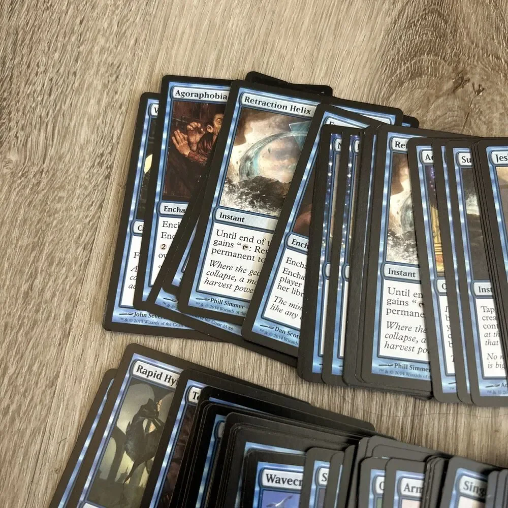 Magic The Gathering Deckmaster Card Lot of 225+ Mixed Blue Cards 2014 Wizards